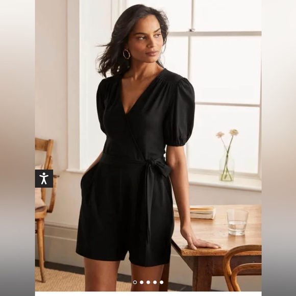 Boden Ruby Jersey Romper in Black NWOT Size 8P - Picture 2 of 6